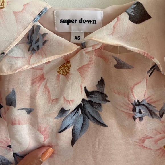 NWT Revolve superdown pink off the shoulder floral mini dress - Picture 2 of 3